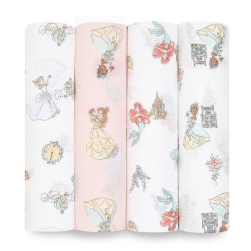 aden + anais essentials Muslin Swaddle Blankets - 4pk, Color: Disney Princess