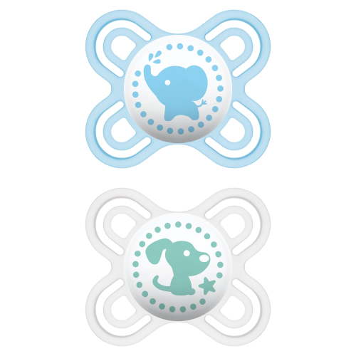 MAM Perfect Start Pacifier, 0-2 Months, Boy, 2 Pack