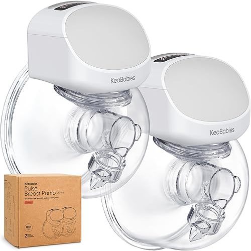 KeaBabies Breast Pump Hands Free, Wireless Breast Pump Wearable - Double Electric Breast Pumps Portable, On The Go Automatic Baby Breastfeeding Milk Pump Machine, 24mm Flange, Pulse S10 Pro (Zen)