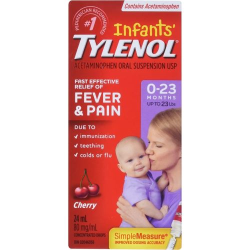 Tylenol Peds Tylenol Infants Acetaminophen Suspension Concentrated Drops, Dye-free Grape, 24 ml 24 milliliter