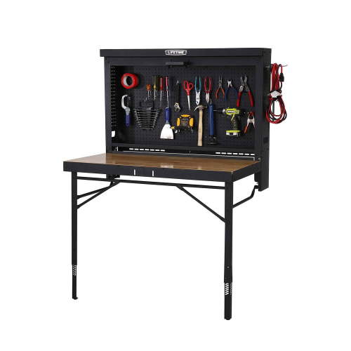 Lifetime Wall-Mounted Powder-Coated Folding Work Table
