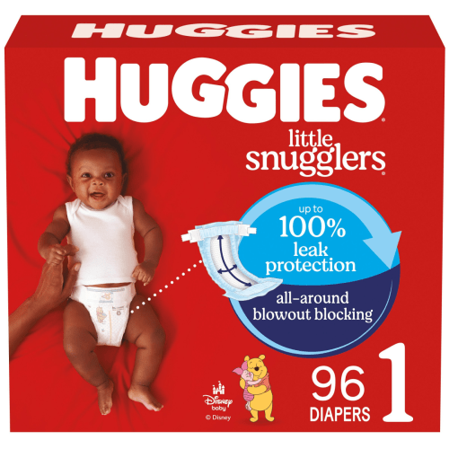 Huggies Little Snugglers Baby Diapers, Size 1 (8-14 lbs), 96 Ct