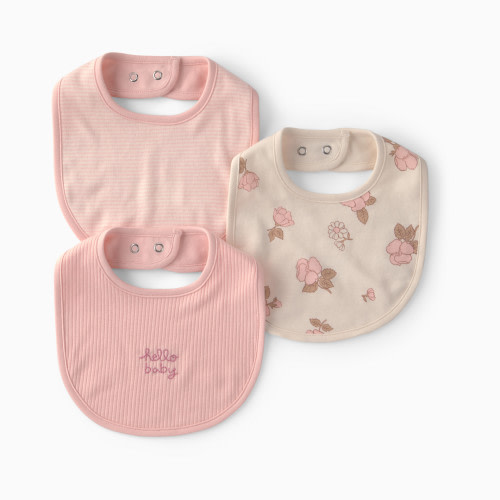 Carter's Bibs (3 Pack) - Pink/Ivory Floral, Osz
