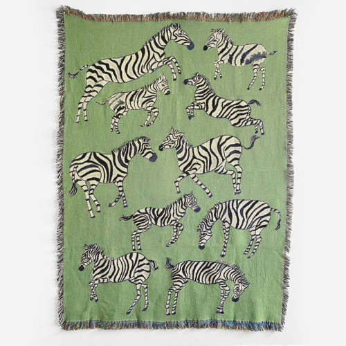 Olivia Wendel — Green Zebras Blanket