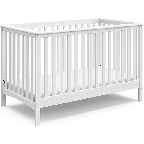 Storkcraft Hillcrest 4-in-1 Convertible Crib (White) - Converts to Daybed, Toddler Bed, and Full-Size Bed, Fits Standard Full-Size Baby Crib Mattress, Adjustable Mattress Support Base