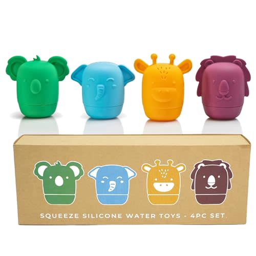 Wild Safari by Toy Appetit: Non-Toxic, Mold-Free Silicone Bath Toys for Babies 6-12 Months