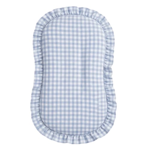 Blue Gingham Ruffle Baby Lounger Cover