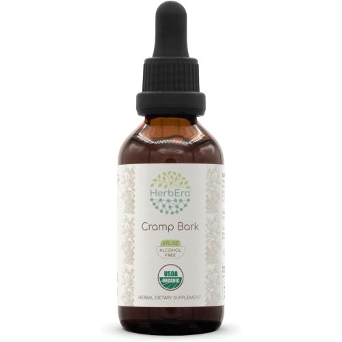 Cramp Bark Alcohol-Free Herbal Extract Tincture, Concentrated Liquid Drops Natural USDA Organic Cramp Bark (Viburnum Opulus) Dried Bark (2 fl oz)