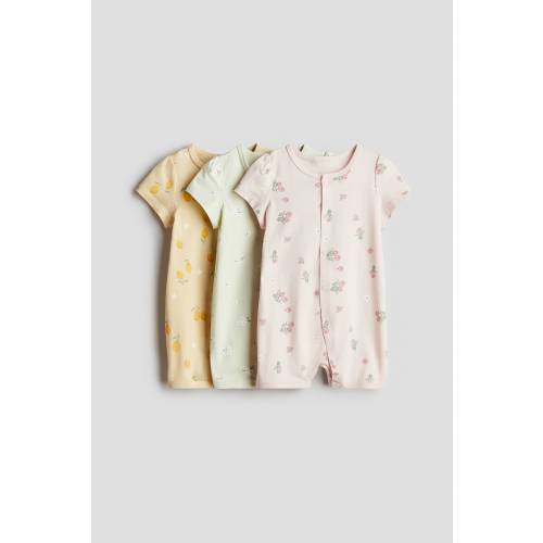 3-PACK COTTON PAJAMA JUMPSUITS
