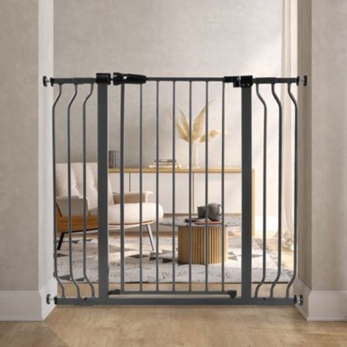 GIANNA Easy WalkThru Safety Gate for Doorways and Stairways, Fits 29.1 - 43.3 Inch Openings, With Auto-Close/Hold-Open Features, 30-inch Tall, Graphite