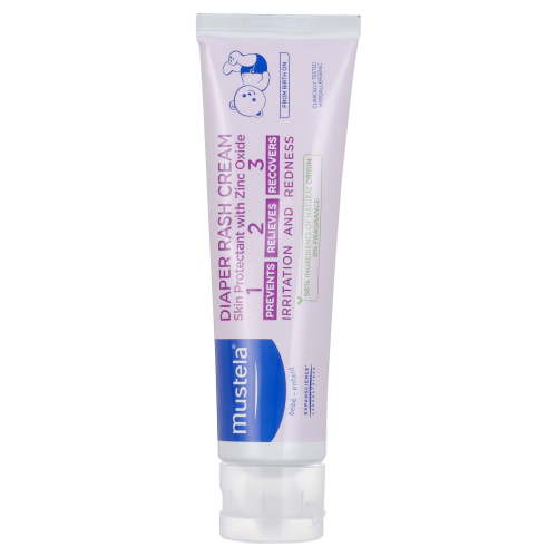 Mustela Baby 123 Diaper Rash Cream, Skin Protectant with Natural Avocado Perseose, Fragrance-Free, 3.8 Oz