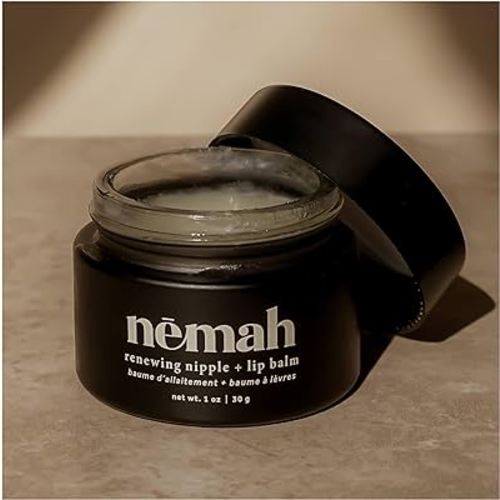Nemah - Organic Nipple Butter, Nipple Cream for dry cracked nipples, Nourishing Nipple Balm for Breastfeeding, Non-Greasy Vegan Lip Balm with Calendula, Jojoba Oil, and Other Botanical Extracts, 30 g