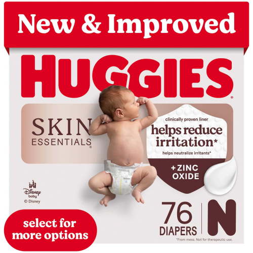 Huggies, Skin Essentials Baby Diapers, Newborn, 76 Count