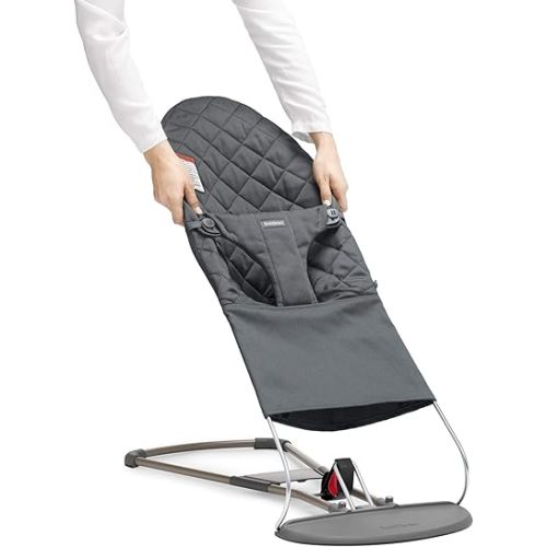 BabyBjörn BabyBjorn Fabric Seat for Bouncer, Anthracite, Cotton, Anthracite, 1 Count (Pack of 1)