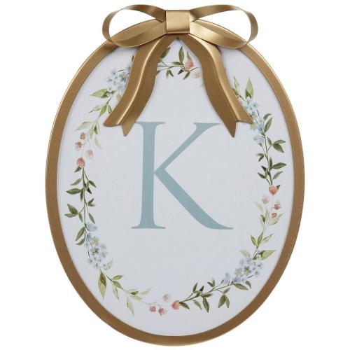 Gold Bow & Floral Letter Wood Wall Decor