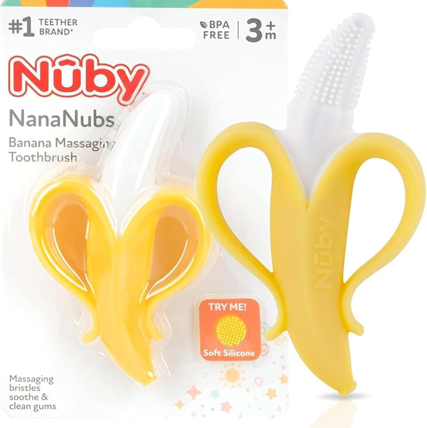 Amazon.com: Nuby Nananubs Banana Massaging Teether | Yellow