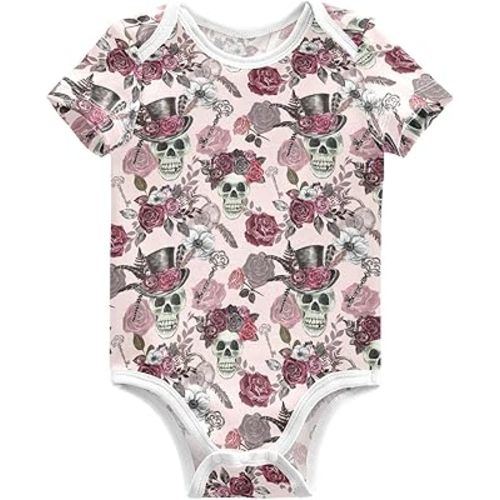 Ollabaky Unisex Baby Bodysuits Short Sleeve Cotton Baby Clothes for Girls 0-24 Months