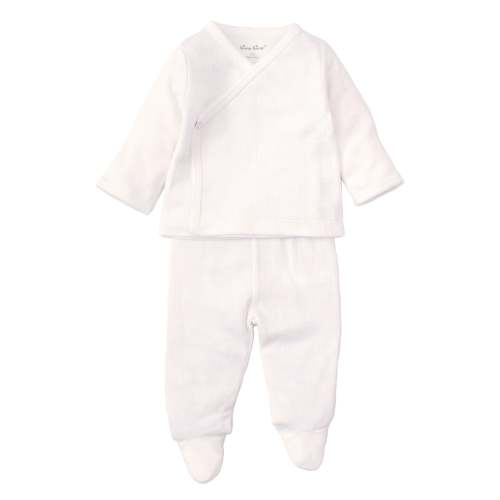 White Pointelle Cross Tee and Pant Set