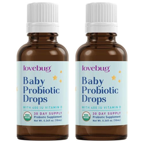 Lovebug Award Winning USDA Organic Probiotic for Infants & Babies 0-12 Months | Helps w/Colic, Reflux, Diarrhea, Constipation & Gas | Multi-Strain 5 Billion CFU | Liquid Drops (60 Days Supply)