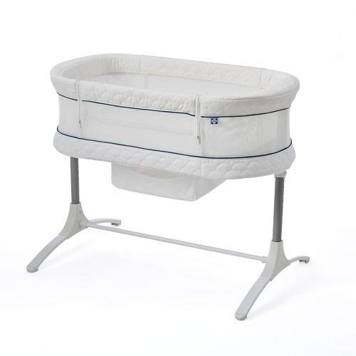 SEALY BABY Cozy Cool Breathable Bassinet & Bedside Sleeper Bed, 2 in 1 Cooling Baby Crib, Safe & Comfortable for Newborn Room Sharing, 9 Height Adjustable Settings, Storage Basket, Drop Down Panel