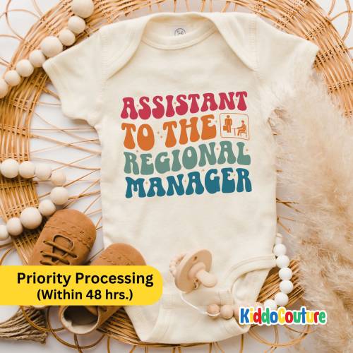 Assistant To The Regional Manager Onesie®, The Office Baby Bodysuit, Promoted To Regional Manager Bodysuit, Retro Regional Manager Bodysuit