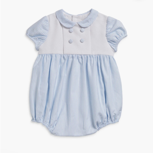 Alex Romper Dusty Blue Pique