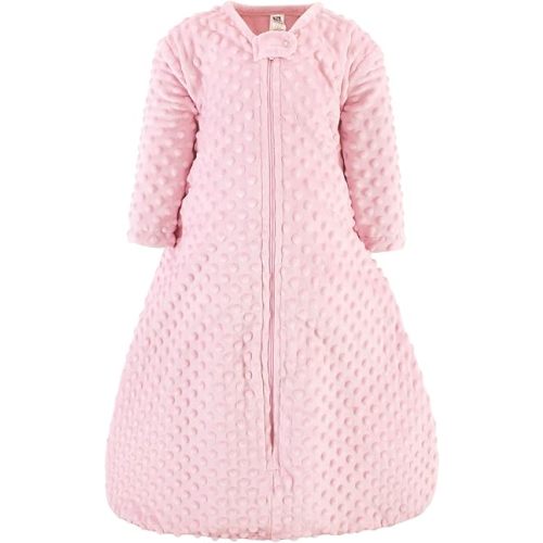 Hudson Baby Unisex Baby Plush Sleeping Bag, Sack, Blanket, Lt. Pink, 6-12 Months