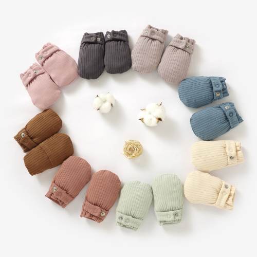 Tiny Alpaca | Organic Cotton Newborn Ribbed Snap Mittens With Cover | 0-6 Months | Gender Neutral | Baby mittens | Baby Shower Gift | 1 Pair