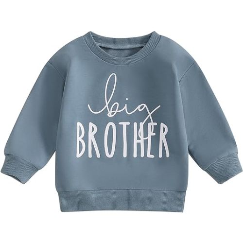 Big Brother Sister Matching Outfits Baby Boy Girl Crewneck Sweatshirt Big Bro Sis Siblings Clothes