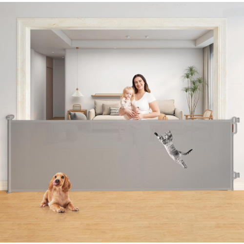 Momcozy Baby Gate 41'' Tall 118'' Wide 【 Extra Wide 】 for Large Opening Retractable Baby Gates for Child and Large Pets Safety Dog Gate for Stairs, Doorways, Hallways, Indoor, Outdoor