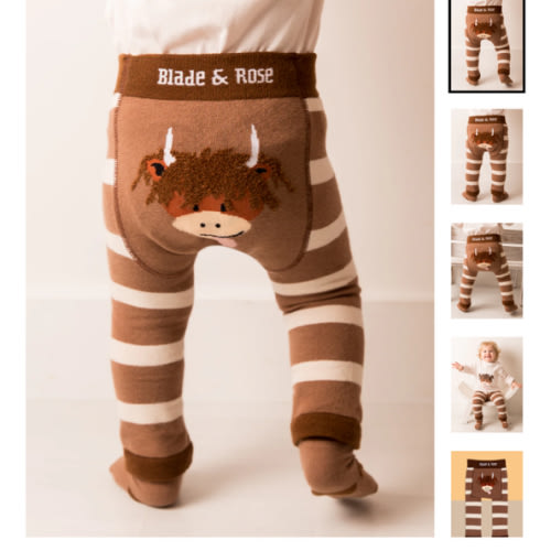 Neutral Highland Cow Leggings
