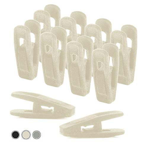CLOSET ACCESSORIES, velvet clips, Durable Non- Breaking Material, Matching Hangers of Our Brand and your existing Velvet Hanger, Suitable to Hang Many Types of Clothes, 10 Pack. (ivory[beige/white])