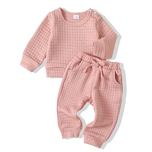 Renotemy Newborn Infant Baby Girl Clothes Outfits Fall Winter Long Sleeve Sweatshirts Pants Cute Baby Girl Outfits Set