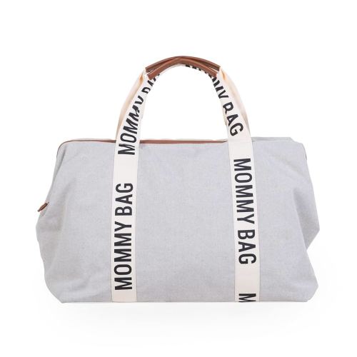 Childhome Signature Mommy Bag, Sporty Diaper Bag, Water Repellant Tote Bag, Large Diaper Bag, Baby Essentials Travel Bag, Hospital Bags for Labor and Delivery (Off White)