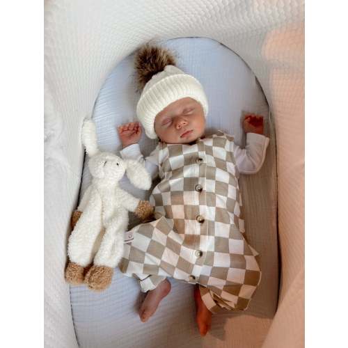 Tiramisu Checkerboard / Organic Bay Jumpsuit 3-6M