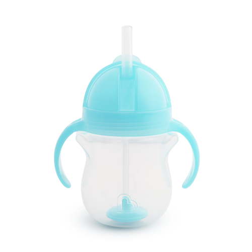 Munchkin® Any Angle™ Weighted Flexi-Straw Trainer Sippy Cup with Click Lock™ Lid, 7 oz, Blue, Unisex