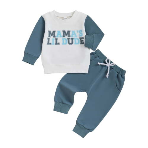 yocbz Baby Boy Clothes Girl Outfits Fashion Sweatshirt Sweat Pant Kids Toddler Tops Pant Sets Dark Blue,12-18 Months