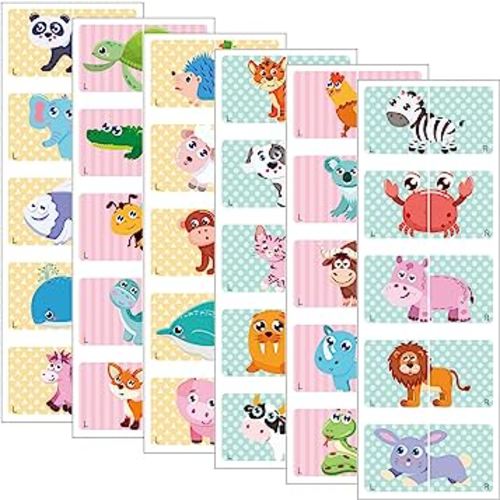 60 Pieces Shoe Stickers for Kids Shoe Stickers Cute Right Left Animal Stickers for Children Shoes