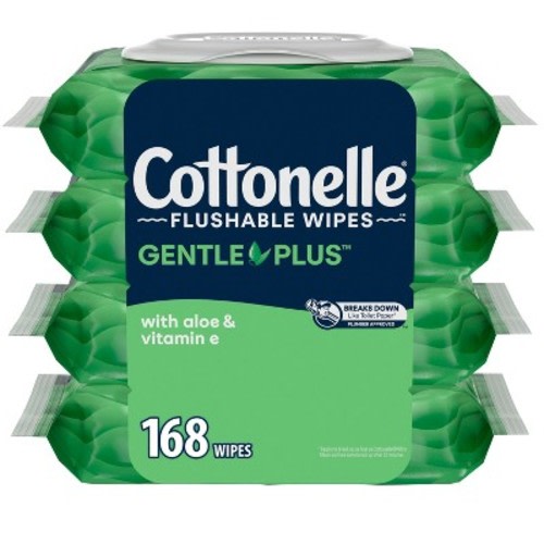Cottonelle GentlePlus Flushable Wipes - Unscented - 4pk/42ct