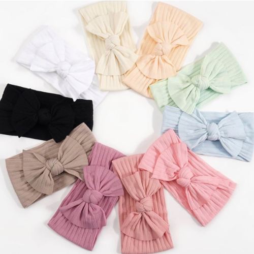 CÉLLOT 10 Colors Super Stretchy Soft Knot Baby Girl Headbands with Hair Bows Nylon Head Wrap For Newborn Baby Girls Infants Toddlers Kids
