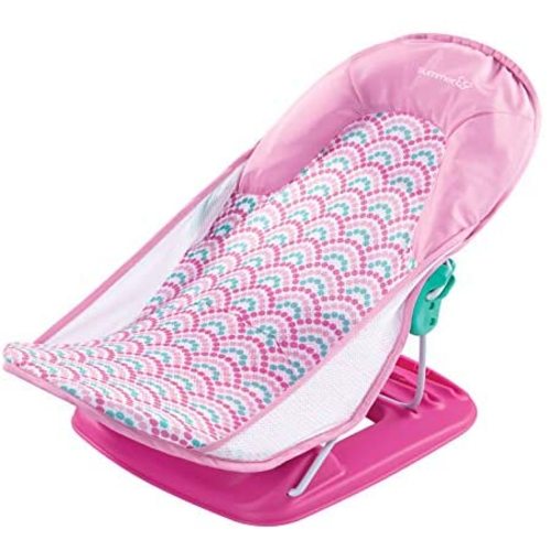 Summer Deluxe Baby Bather (Bubble Waves) – Bath Support for Use in the Sink or Bathtub – Includes 3 Reclining Positions