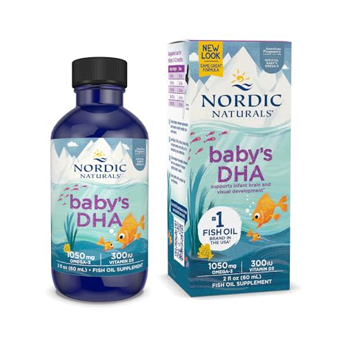 Nordic Naturals Baby’s DHA, Unflavored - 2 oz - 1050 mg Omega-3 + 300 IU Vitamin D3 - Supports Brain, Vision & Nervous System Development in Babies - Non-GMO - 12 Servings