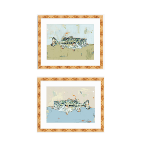 "Gone Fishing" (Bass prints - set of 2)