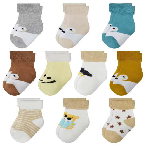 Baby Boys Socks Thick Terry Socks, 10 pairs (0-3years old) for Infant Toddler Boys Girls, Cute Warm Ankle Crew Socks Set