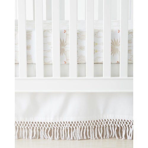 Macramé Crib Skirt- Flax