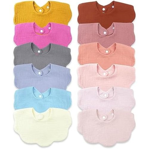 Muslin Baby Bibs for Drooling and Teething Newborn Drool Bibs for Baby Girl Boy