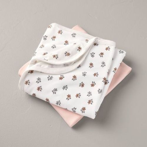 Floral & Dusty Pink Baby Swaddle Blankets 2pk - Hearth & Hand™ With Magnolia