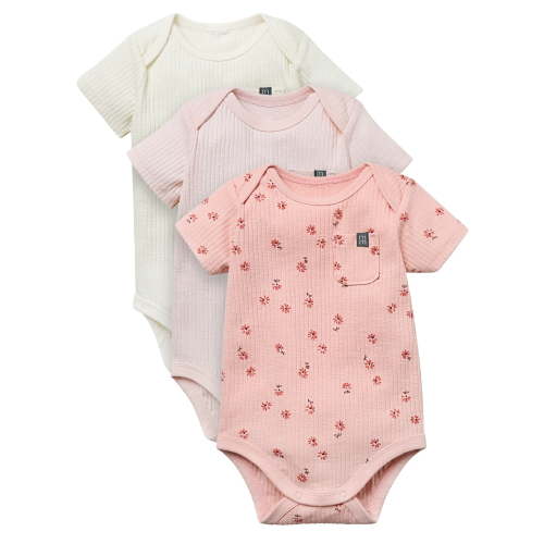 Modern Moments by Gerber Baby Neutral Organic 3-Pack Short Sleeve Bodysuits, 0/3 Months - 24 Months