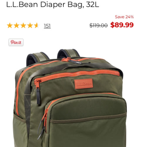 L.L.Bean Diaper Bag, 32L