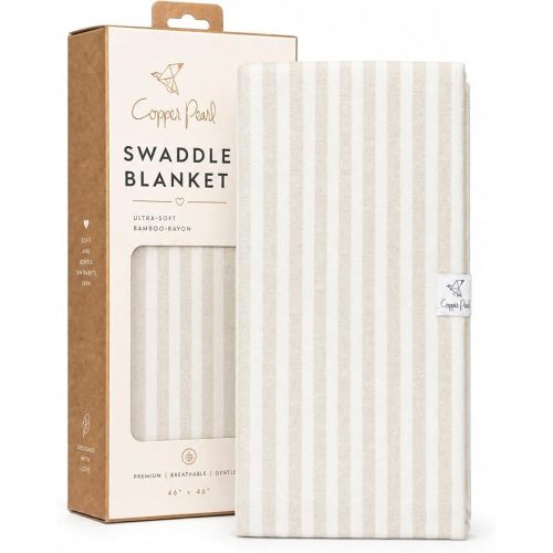 Copper Pearl Swaddle Blankets for Newborns | Soft Stretchy Receiving Blankets for Boys and Girls | Large 46 x 46 Inch Baby Blankets | Lightweight and Breathable Swaddles | Coastal